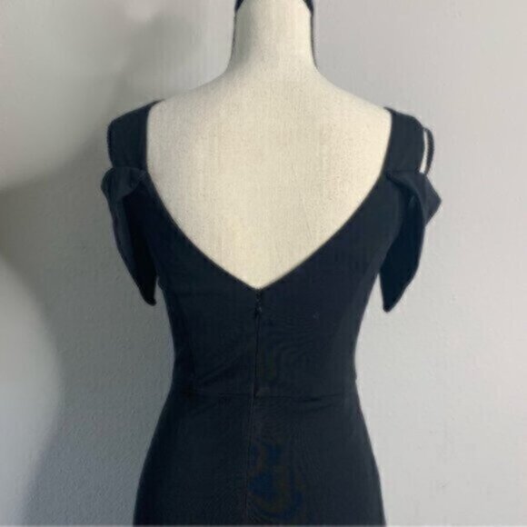 ABS Black Vintage Fitted Evening Formal Maxi Dress - Picture 12 of 16